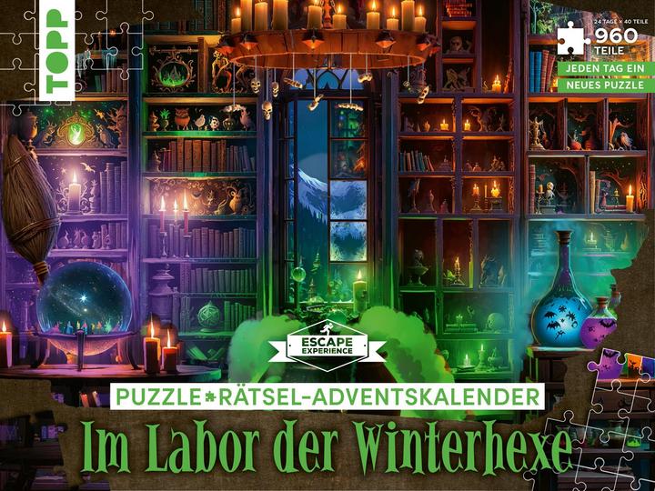 Puzzel adventskalender: In het laboratorium van de winterheks - 24 puzzels met in totaal 960 stukjes