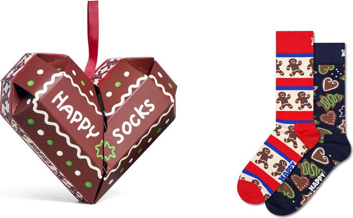 Actual product image Happy Socks 2-Pack Gingerbread Heart Socks Gift Set (pack of 2, 36 - 40)