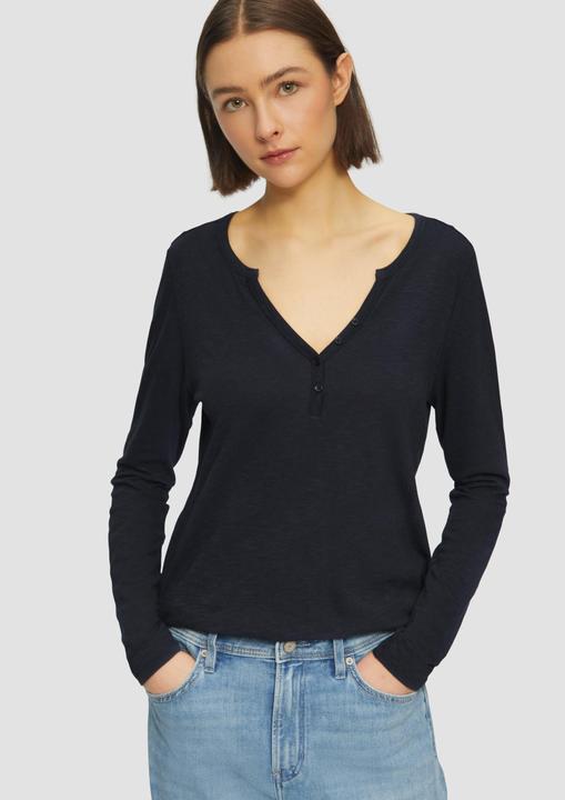 Produktbild S.Oliver T-Shirt Langarmshirt mit Henley-Ausschnitt und Flammgarnstruktur (40)