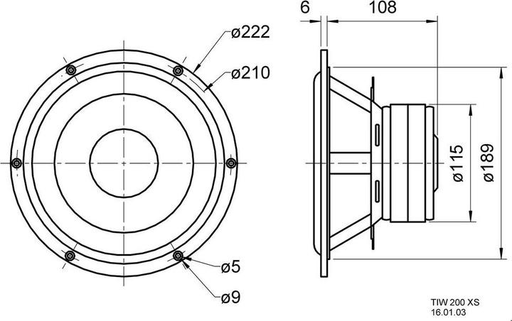Actual product image Visaton TIW 200 XS woofer, 8 Ohm