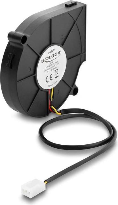 Produktbild Delock Radiallüfter / Lüftergebläse 12 V DC 75 x 75 x 15 mm mit 3-Pin Lüfteranschluss, schwarz (75 mm)