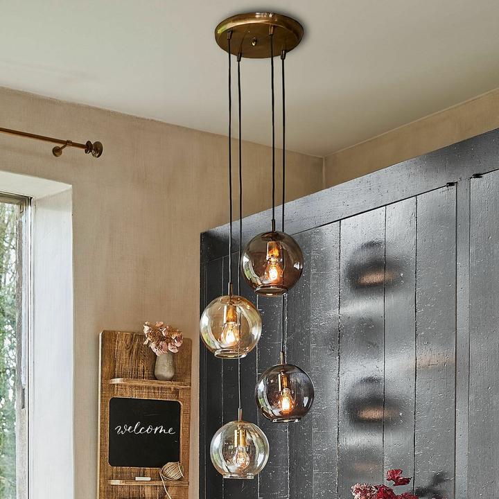 Immagine prodotto Loberon Lampada a sospensione Brontille marrone/ottone antico (E27)