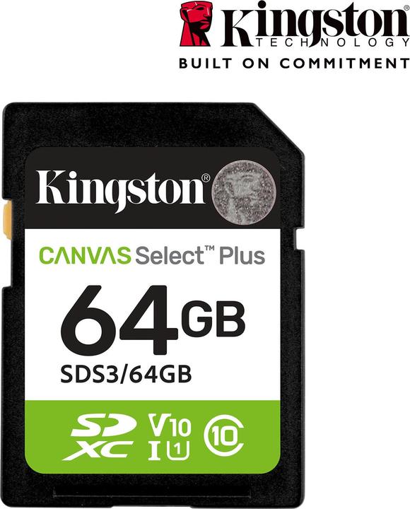 Produktbild Kingston Canvas Select Plus (64 GB, SDXC, U1, UHS-I)