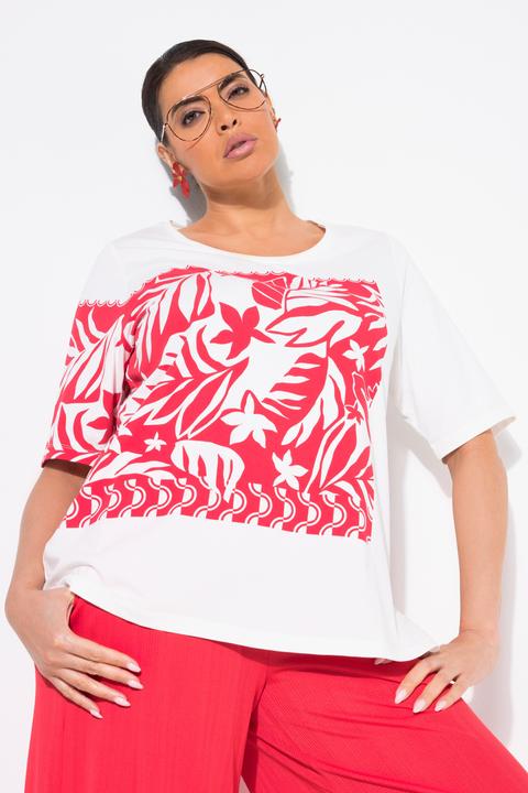 Produktbild Ulla Popken T-Shirt, Blätter, Classic, Rundhals, Halbarm (62)