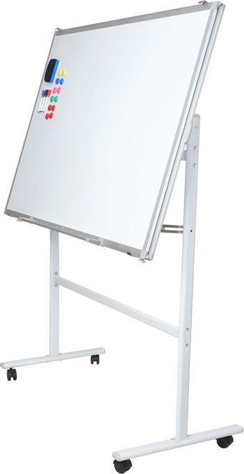 Image du produit Mendler Tableau blanc HWC-C85b, avec tableau coulissant Tableau magnétique Tableau d'affichage, mobile sur (120 x 84 cm)