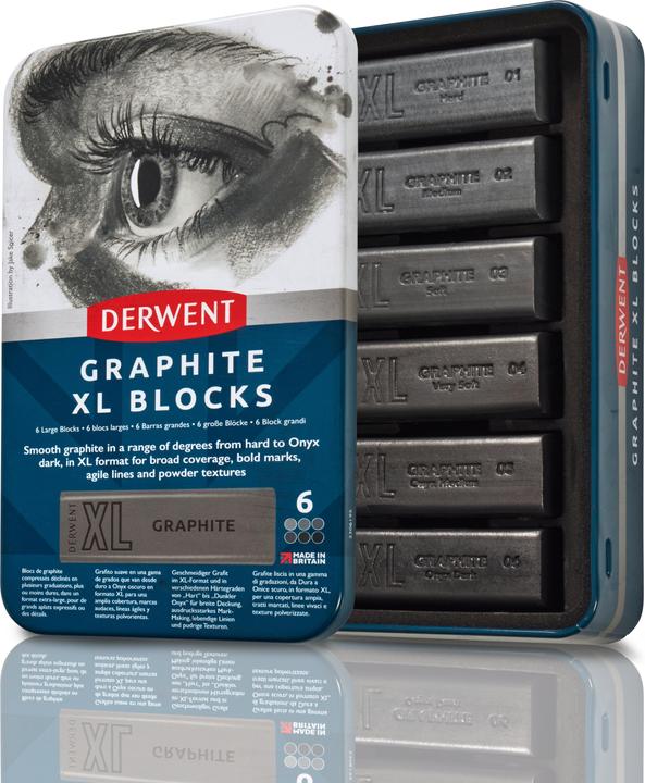 Actual product image Derwent Graphite Xl Blocks Tin Of 6 (601059) (6 x)
