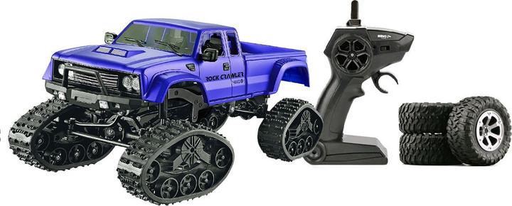 Image du produit Amewi Camionnette RC AMX RTR bleu avec roues et chaînes 4WD (RTR Prêt à fonctionner)