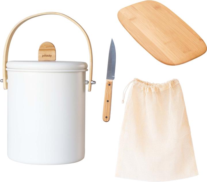 Produktbild Pebbly 4tlg. Zero Waste Set Schneidebr. Messer Sack Kompostb