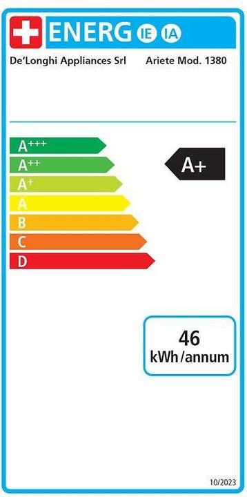 Energy Label Ariete 1380 Coffee machine