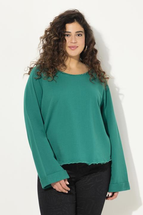 Produktbild Ulla Popken Sweatshirt, Rollkanten, Rundhals, Raglan-Langarm (56)