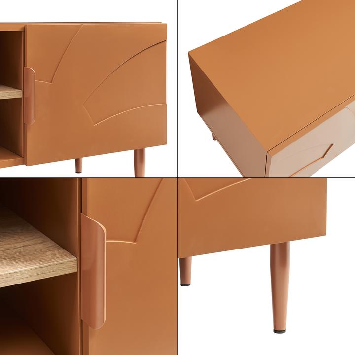 Produktbild En.Casa Fernsehtisch Starvili mit 2 Türen 120x40x45 cm Rostfarben (120 x 40 x 45 cm)