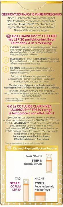 Image du produit NIVEA Cellular Luminous630 3-in-1 CC Fluid Light LSF30 (Luminaire)