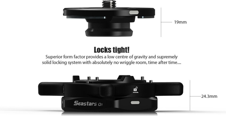 Immagine prodotto iFootage Kit del sistema di sgancio rapido Seastars Piastra di sgancio rapido Q1 (Piastra a sgancio rapido per treppiede)