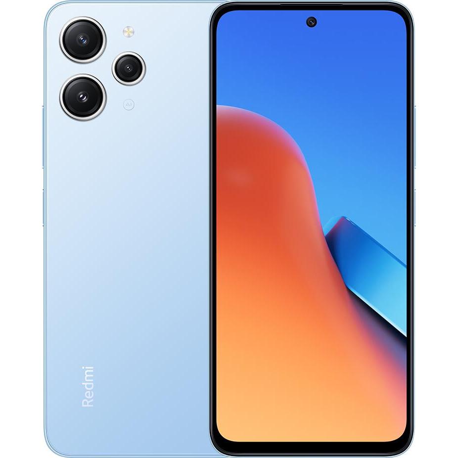 Xiaomi Redmi 12 (128 GB, Himmelblau, Midnight Black, 6.79", Hybrid Dual SIM, 4G), Smartphone, Schwar