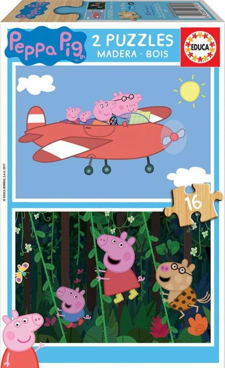 Image du produit Educa Euca Puzzle 2x16 Peppa Pig (bois) G3 (16 pièces)