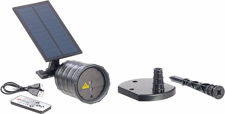 Actual product image Lunartec Solar laser projector with star rain light effect (IP65)