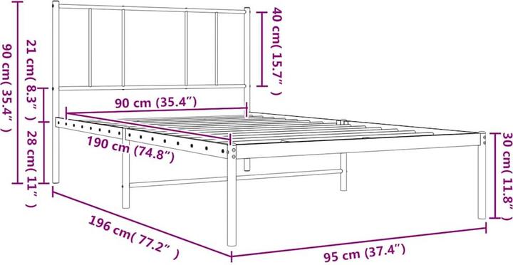 Image du produit vidaXL Bettgestell (90 x 190 cm)