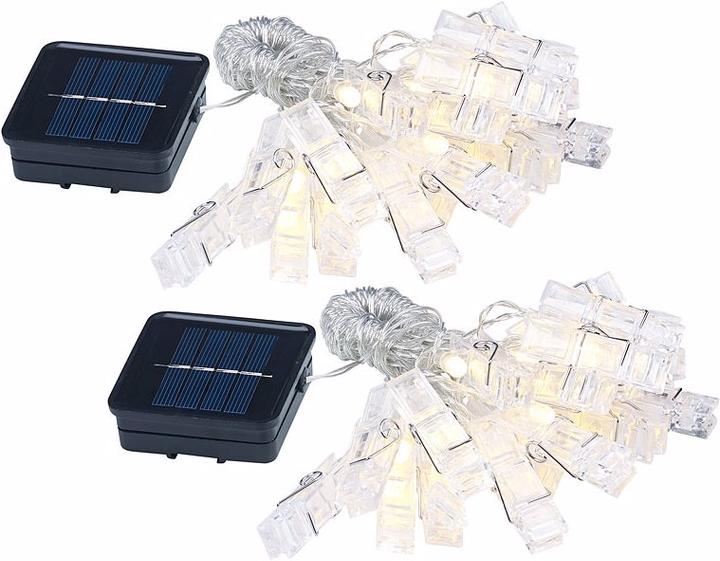 Image du produit Lunartec Lot de 2 guirlandes lumineuses LED Photo Clips (10 m)