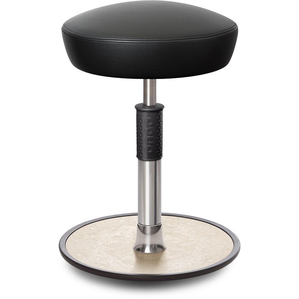 Ongo, Bürostuhl, Sitz- Stehhocker Free Regular Hutsitz Boxmark Leder schwarz chrom /cremeweiss