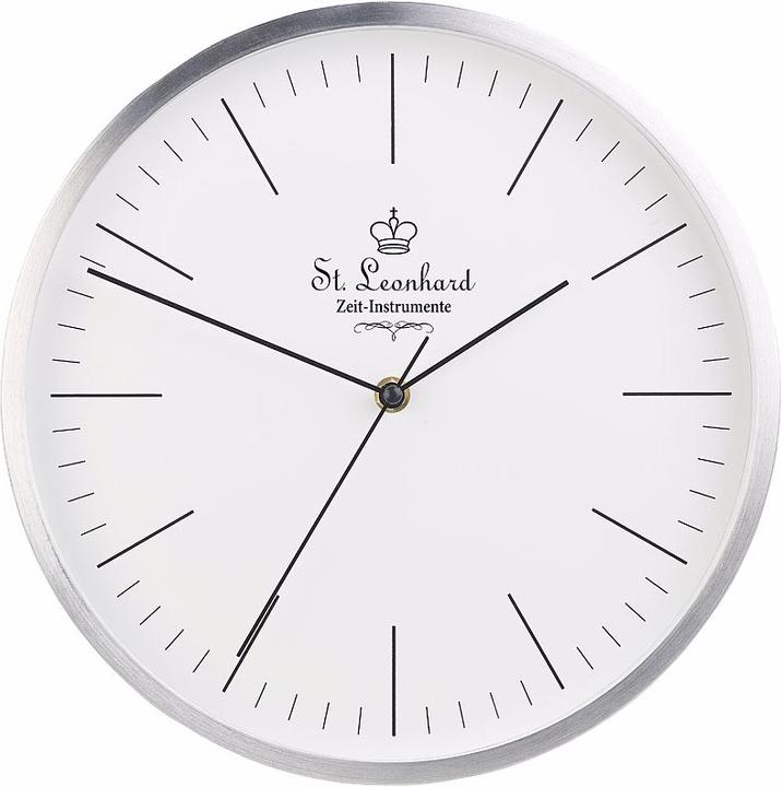 Actual product image St. Leonhard Modern aluminium radio-controlled wall clock with whisper-quiet sweep movement (31 cm)