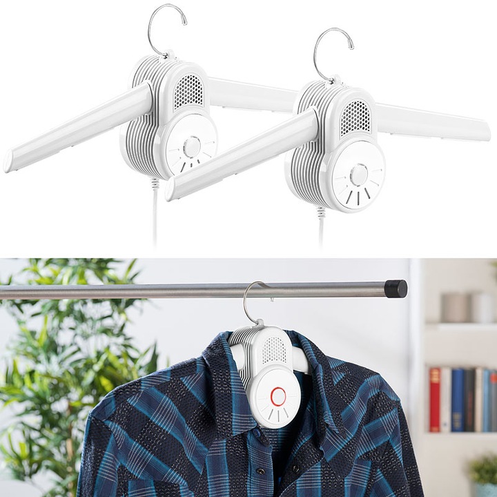 Image du produit Sichler Lot de 2 cintres pour sèche-linge avec soufflerie d'air chaud & froid (2 x)
