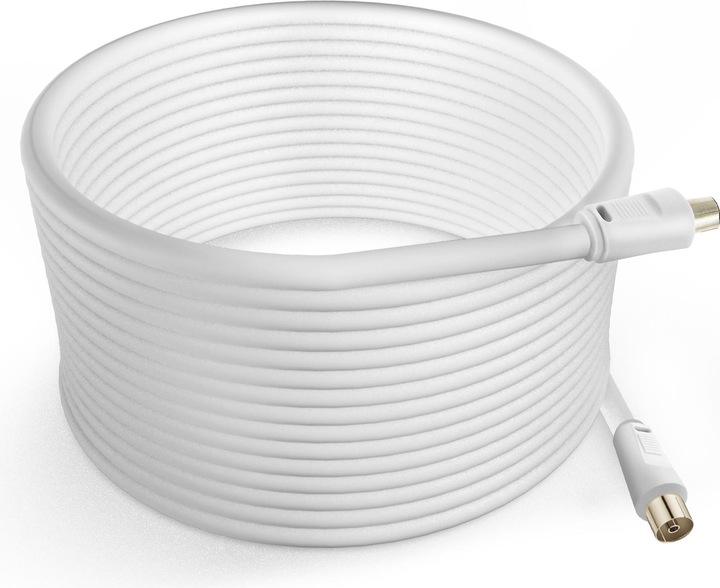 Immagine prodotto LinQ Cavo antenna maschio/femmina, 9,5 mm, 10 m di - Bianco (Cavi antenna)