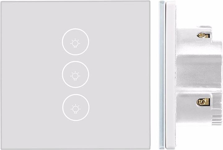Produktbild Luminea Touch-Dreifach-Lichtschalter, komp. zu Amazon Alexa & Google Assistant