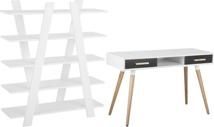 Produktbild Beliani Büromöbel-Set weiss / grau ESCALANTE/FRISCO (180 x 80 x 75 cm)