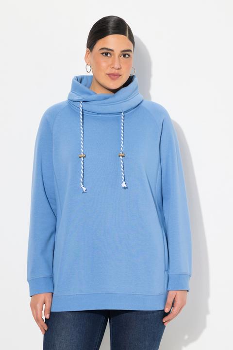 Actual product image Ulla Popken Drawstring Collar Long Sleeve Sweatshirt (42, 44)