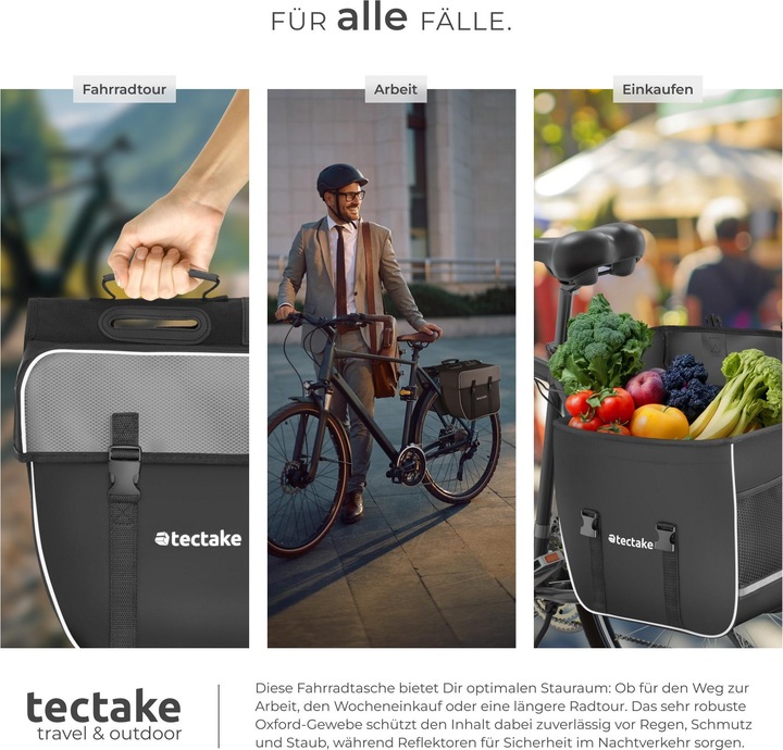 Produktbild tectake Fahrradtasche (35 l, Gepäckträgertasche)