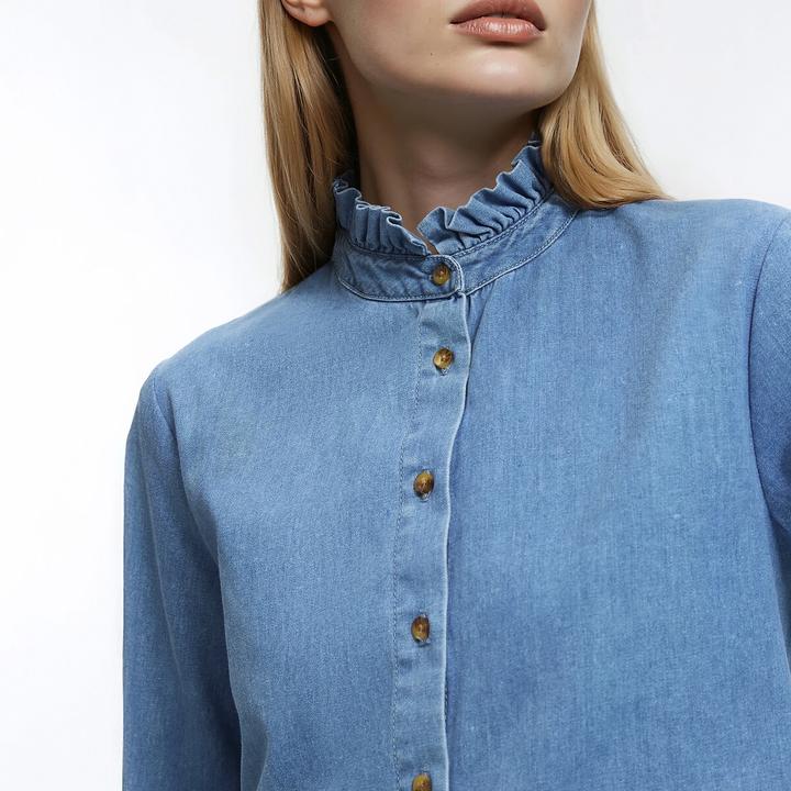 Immagine prodotto La Redoute Collections Langärmelige Bluse mit gerüschtem Stehkragen (48)