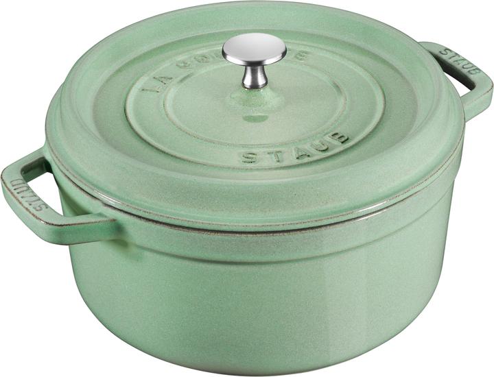 Productafbeelding Staub Cocotte 24 cm, rond, salie, gietijzer (24 cm, Braadpan + kasserol, Gietijzer)