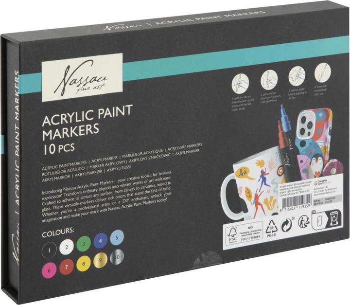 Produktbild Grafix Nassau - Acrylic markerset, 10 pcs (AR0143/GE) (7500 mm, 10 x)