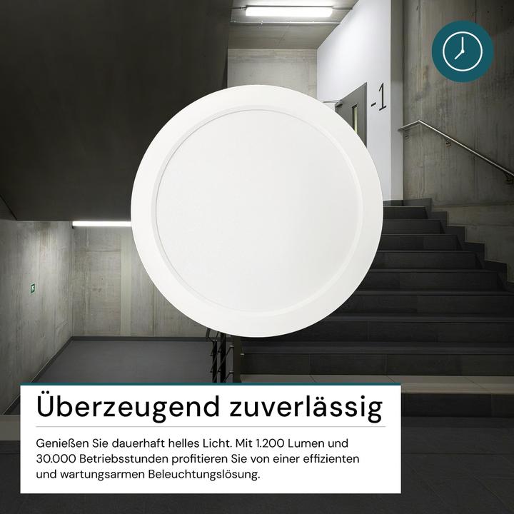 Produktbild Luxula LED-Deckenleuchte, 12W, EEK: F, 1200lm, CCT, IP44, rund, weiss (1200 lm)