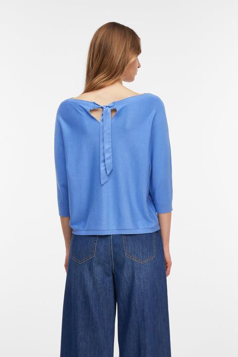 Produktbild Comma Feinstrickpullover mit Fledermausärmeln und Satinband (44)