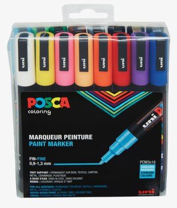 Produktbild Posca Filzstift PC-3M 16er Set (Multicolor, 1.30 mm, 16 x)
