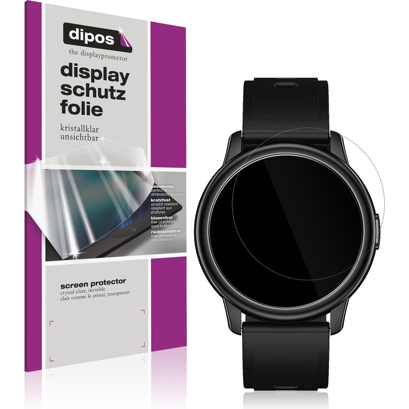 Dipos Displayschutzfolie Crystalclear, Smartwatch Schutzfolie, Transparent
