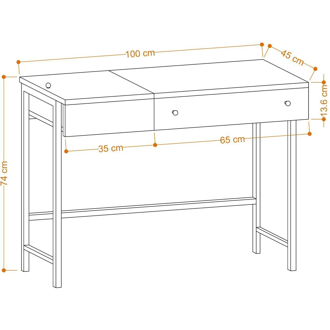Thumbnail - Kalune Design, Schreibtisch, Paislee (100 x 45 x 74 cm)
