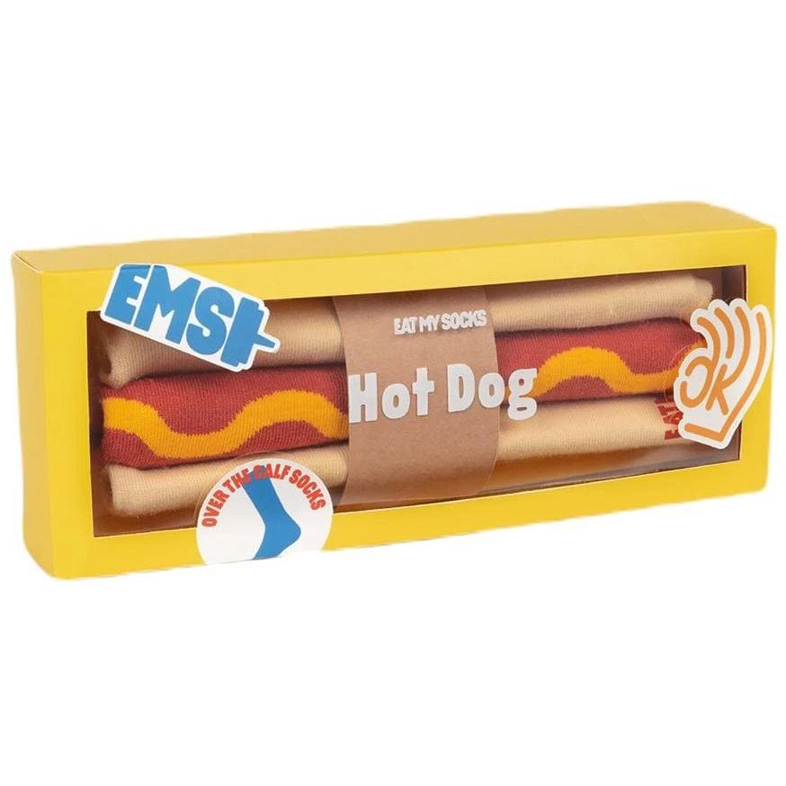 Eat My Socks, Herren, Socken, Hot Dog Socken, Rot, Beige, (Einzelpack, One Size)