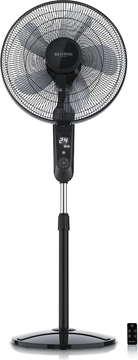Immagine prodotto Brandson Ventilatore da piedistallo 45,5 cm, DC, silenzioso, telecomando, risparmio energetico (60 dB)