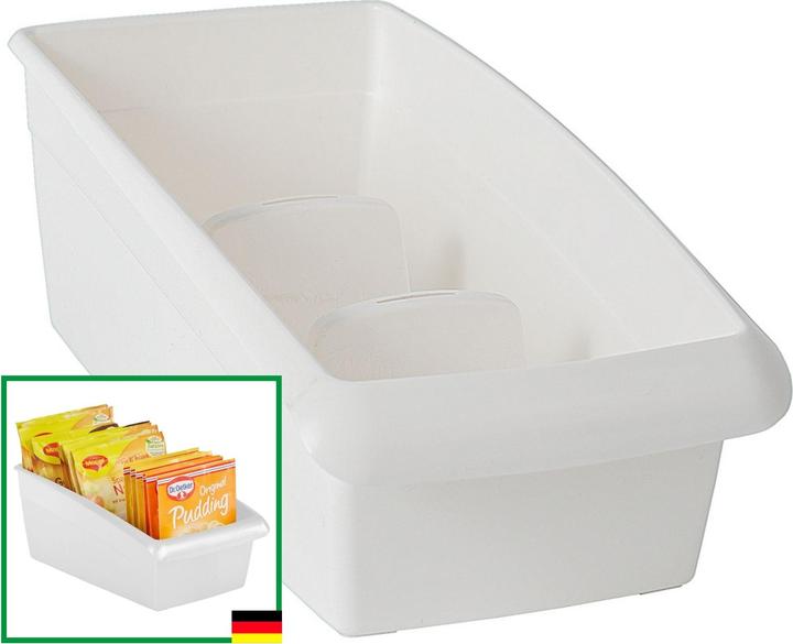 Produktbild Novaliv Suppentütenbox gross Schubladen Organizer Küche - 25 x 16 cm WEISS Gewürzaufbewahrung Box - (16 cm, 1x)