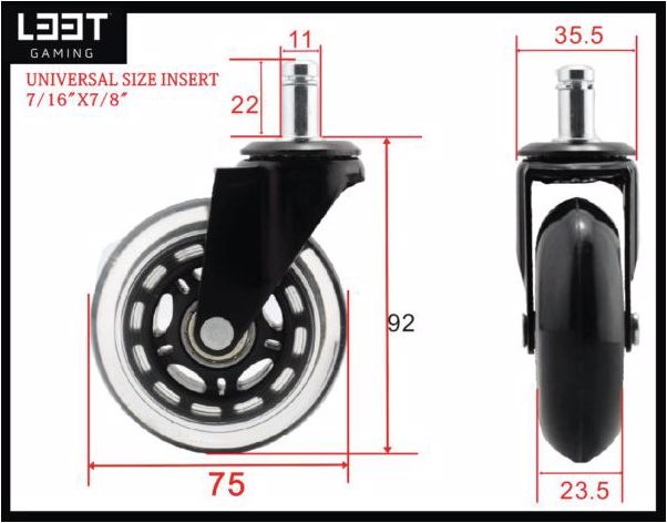 Produktbild L33T Rollen für Gaming-Stühle