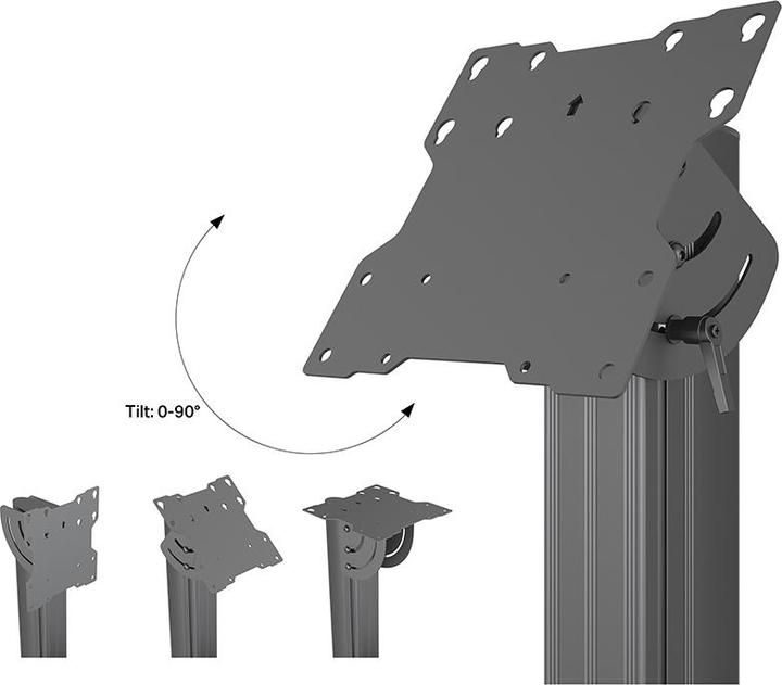 Image du produit Multibrackets Rehausse série Pro Colonne Tilt, métal, noir