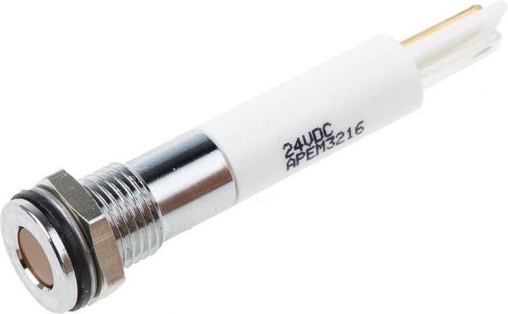Produktbild RS PRO 8mm flush low current LED, orange 24Vdc