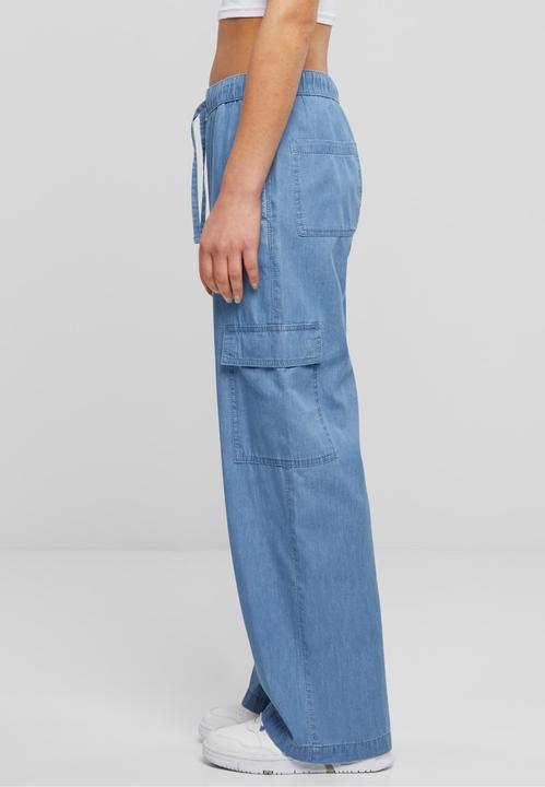 Actual product image Urban Classics Ladies Light Denim Cargo Pants - 138401 (S)