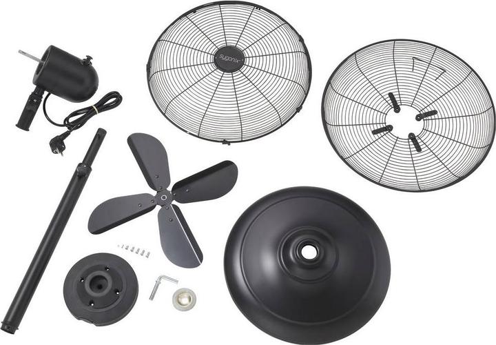 Produktbild Sygonix Standventilator 50 W (Ø x H) 445 mm x 1300 mm Schwarz Oszillierend, Hö