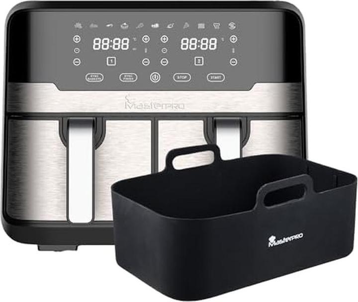 Immagine prodotto MasterPRO Friggitrice ad aria doppia senza olio, display digitale touch, antiaderente
