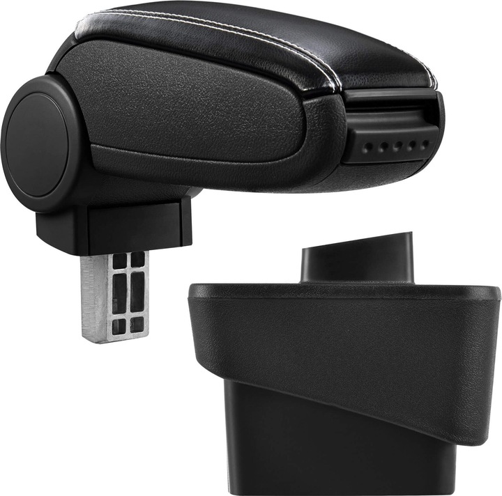 Produktbild Pro-Tec Mittelarmlehne Audi A1 mit Staufach Kunstleder Schwarz mit weissen Nähten