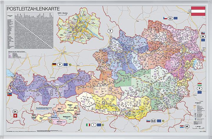 Image du produit Franken Tableau de cartes NPA Autriche épinglable (68 x 96 cm)