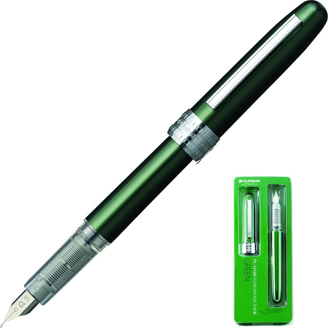 Thumbnail - Platinum, Schreibstifte, Plaisir Füllfederhalter, Blister, grün (Grün, 1 x)